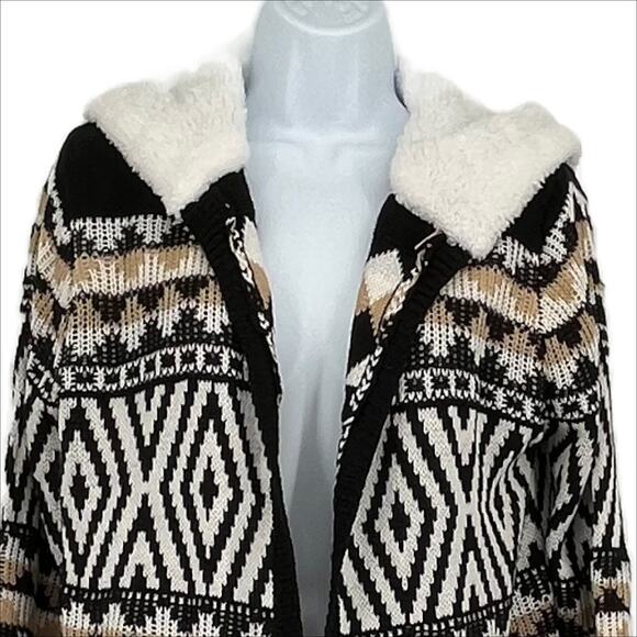 No Boundaries Hooded Sweater Black/Neutral Size Large 11/13 - Picture 2 of 8